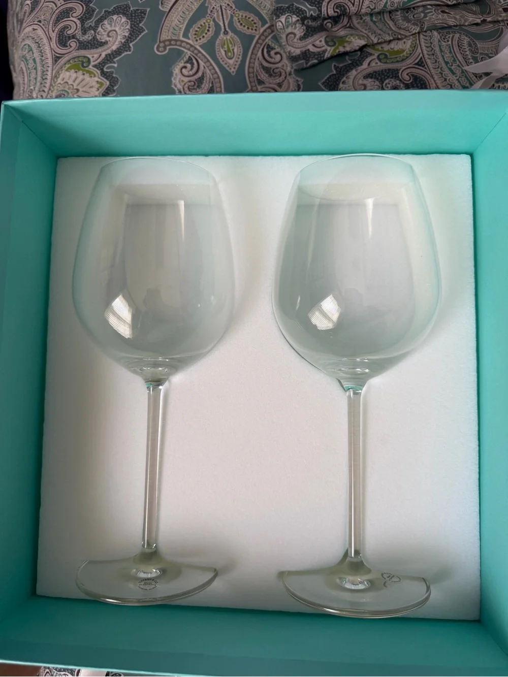 Tiffany and Co wine glasses new in box comes with original packaging